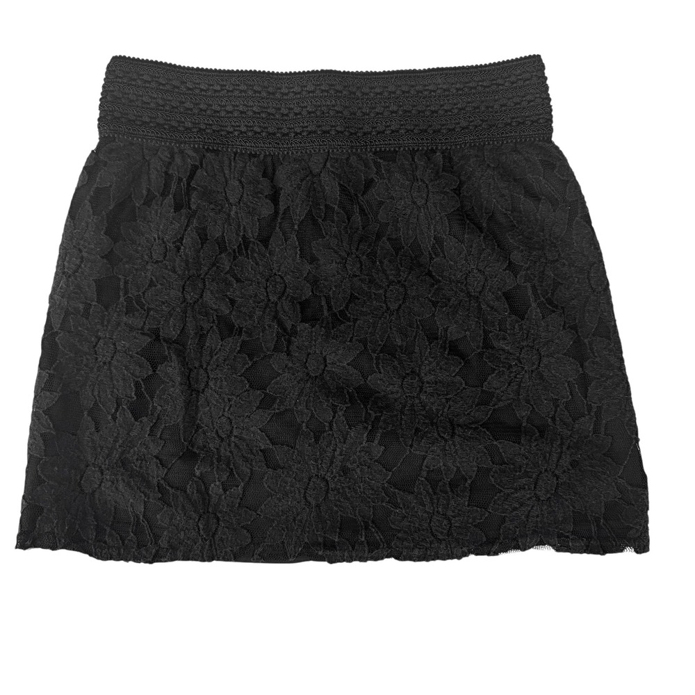 Blu Pepper Black Lace Mini Skirt Y2K Grunge‎ Indie Goth Aesthetic Festival Large
